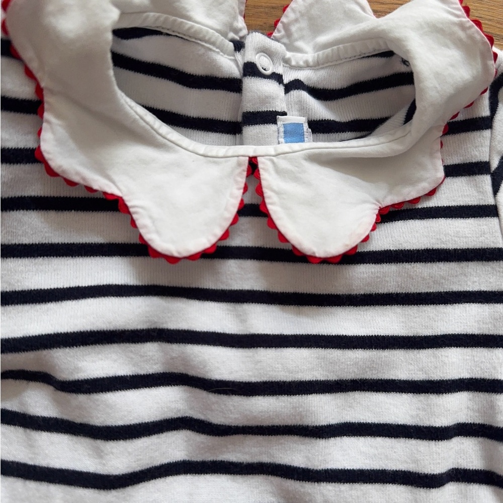 Jacadi Paris 24m girl onesie clown collar